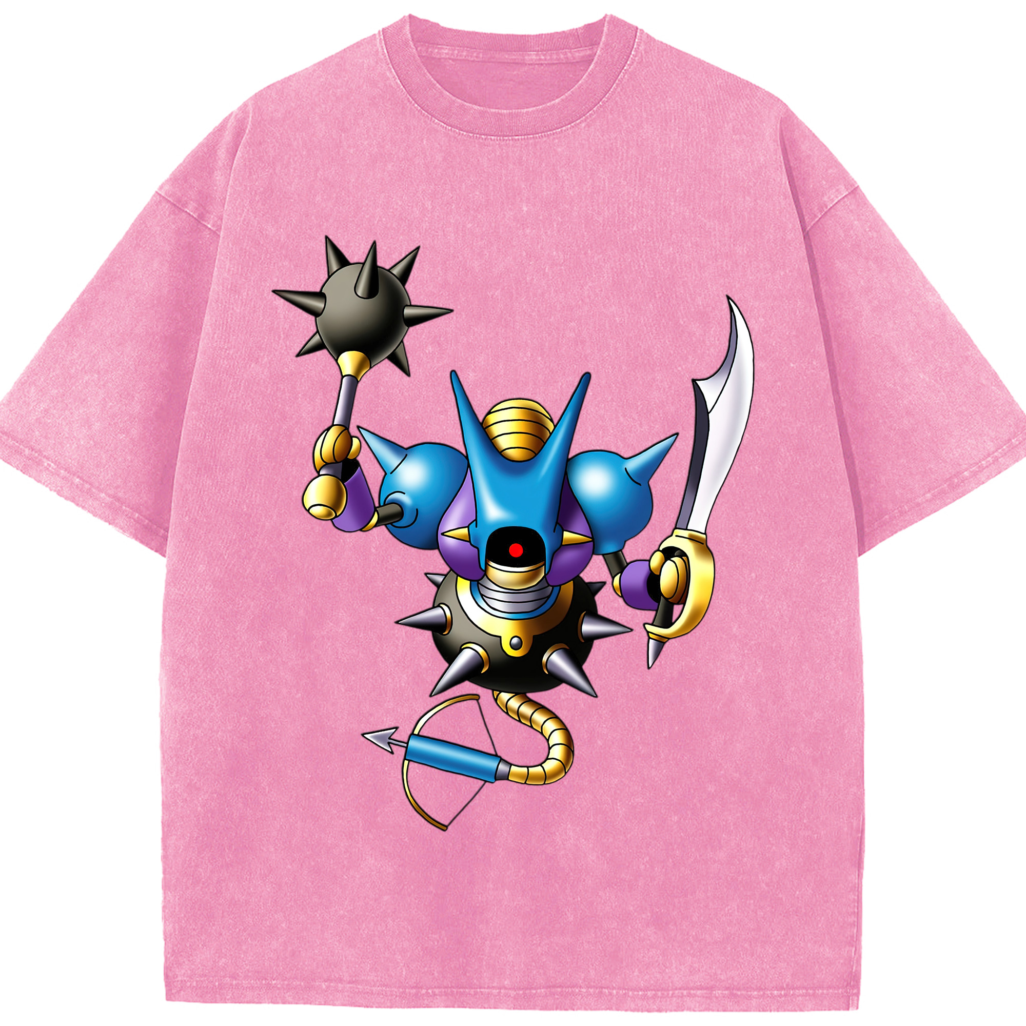 （画像用） ドラゴンクエスト Doragon Kuesuto Dragon Quest 綿100% ヴィンテージ風 半袖Tシャツ（フロントプリント）